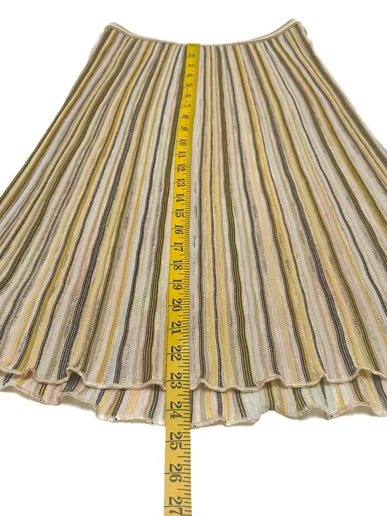 M Missoni Pastel Rainbow Signature Stripe Classic Knit Midi Skirt Made in Italy - Picture 7 of 13